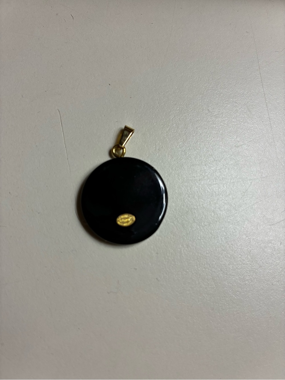 CHANEL stamped Black Logo Pendant charm or zipper pull - Picture 4 of 5